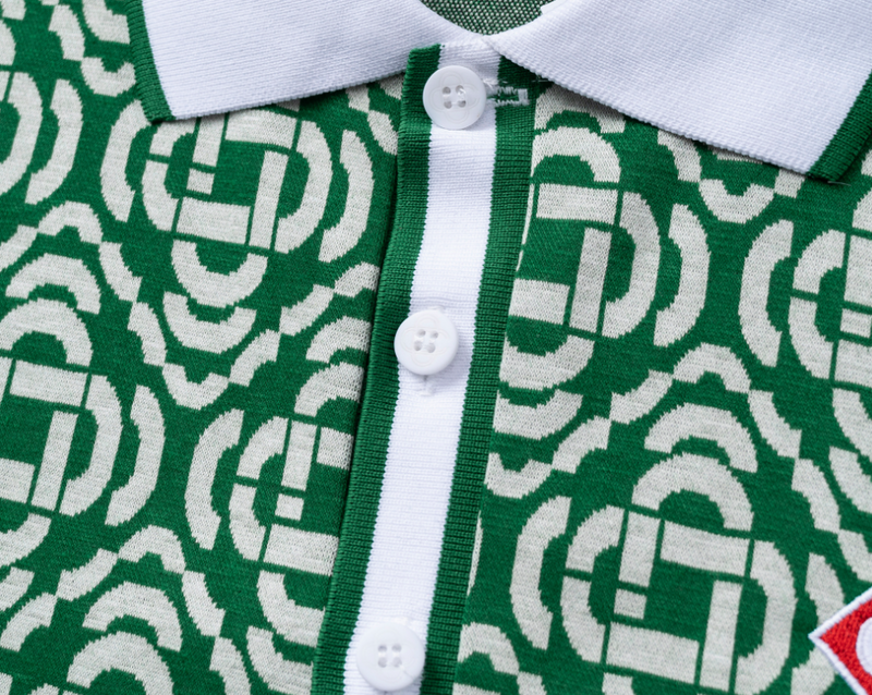 Men’s Emerald Pattern Polo & Shorts Set